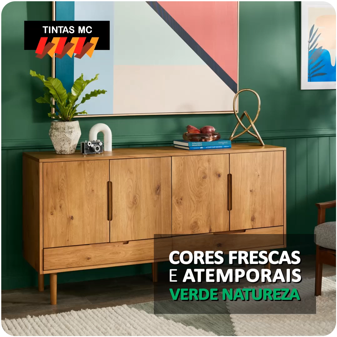 Cores Frescas e Atemporais - Pintura de Parede com a cor Verde Natureza